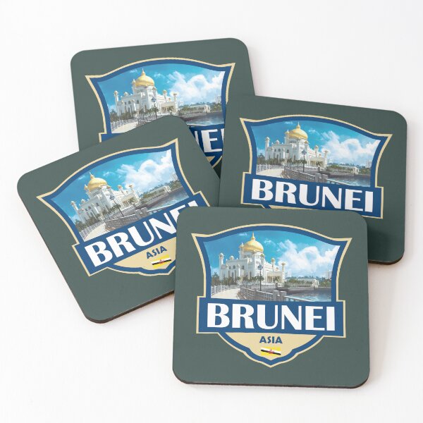 Item preview, Brunei Illustration Retro Badge designed and sold by KrisSidDesigns.