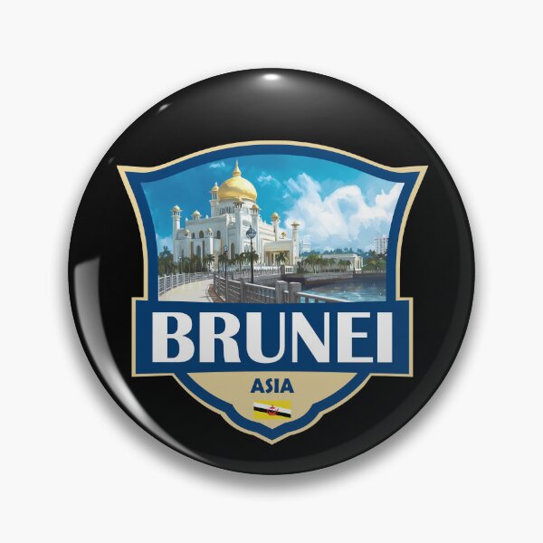 Item preview, Brunei Illustration Retro Badge designed and sold by KrisSidDesigns.