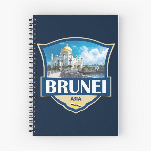 Item preview, Brunei Illustration Retro Badge designed and sold by KrisSidDesigns.