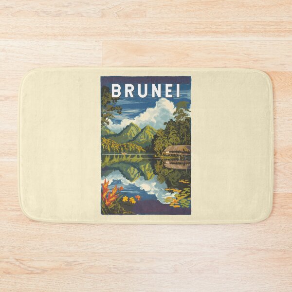 Item preview, Brunei Painterly Illustration Travel Art Vintage designed and sold by KrisSidDesigns.