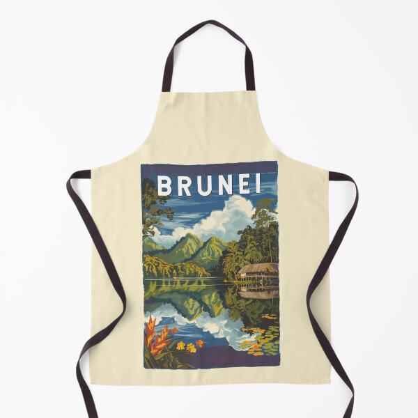 Item preview, Brunei Painterly Illustration Travel Art Vintage designed and sold by KrisSidDesigns.