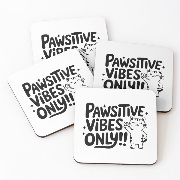 Item preview, Pawsitive Vibes Only! Cute Cat Pun designed and sold by PMCreative.
