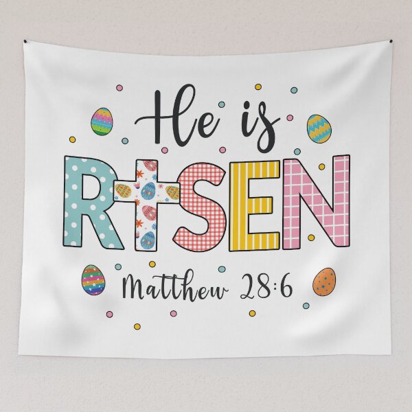 Item preview, He is Risen Jesus Christian Happy Easter designed and sold by Blok45.