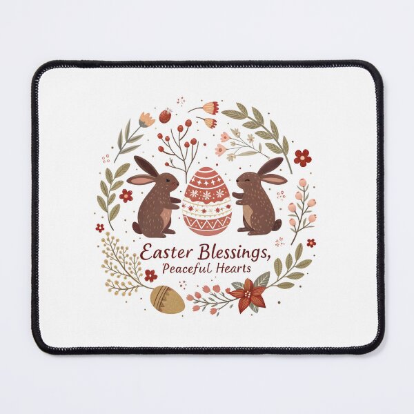 Item preview, Easter Blessings Peaceful Hearts - Rustic Rabbit Egg Wreath Design designed and sold by AnnDesignStudio.