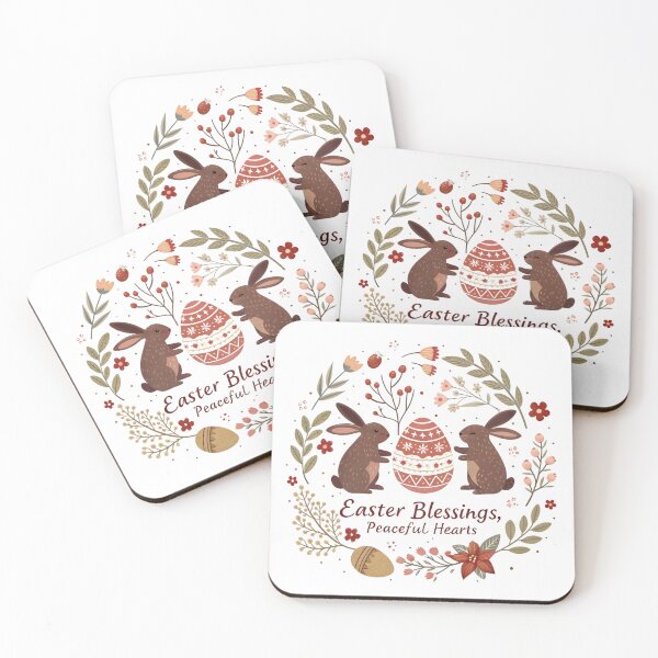 Item preview, Easter Blessings Peaceful Hearts - Rustic Rabbit Egg Wreath Design designed and sold by AnnDesignStudio.