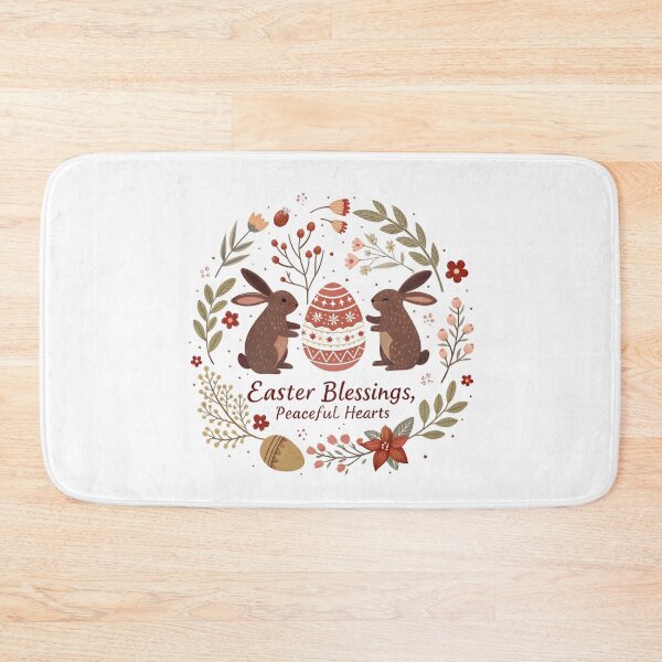 Item preview, Easter Blessings Peaceful Hearts - Rustic Rabbit Egg Wreath Design designed and sold by AnnDesignStudio.