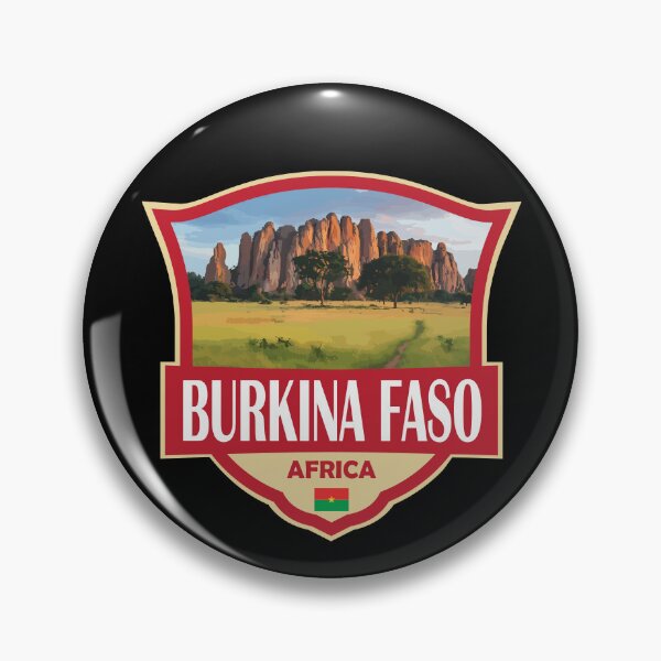Item preview, Burkina Faso Illustration Retro Badge designed and sold by KrisSidDesigns.