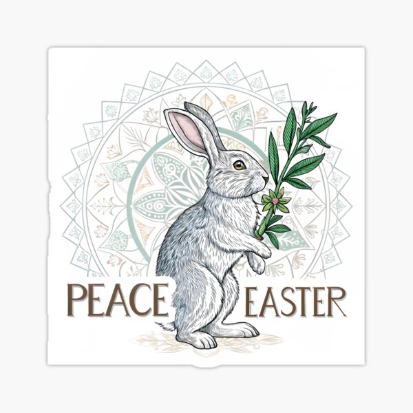 Item preview, Serene Easter Rabbit Mandala Art Peace and Harmony Digital Design designed and sold by AnnDesignStudio.