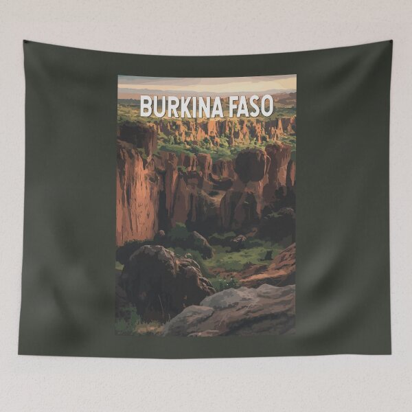 Item preview, Burkina Faso Illustration Travel Art Vintage designed and sold by KrisSidDesigns.