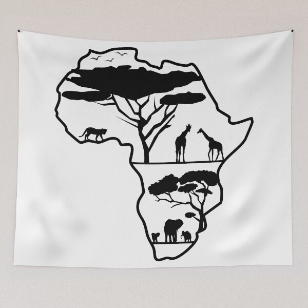 Item preview, Africa Continent African animals silhouette. designed and sold by MagnoliaLake.