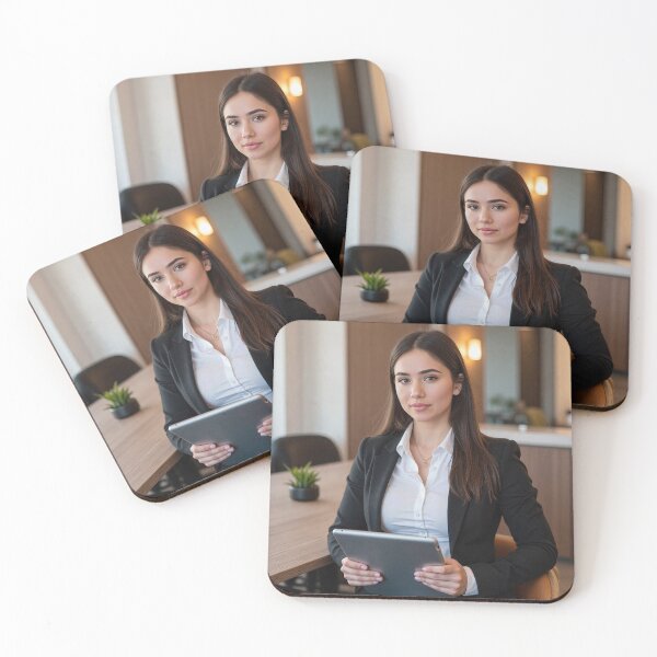 Item preview, Elegant Professional Woman in Modern Office designed and sold by AIGirlsMag.