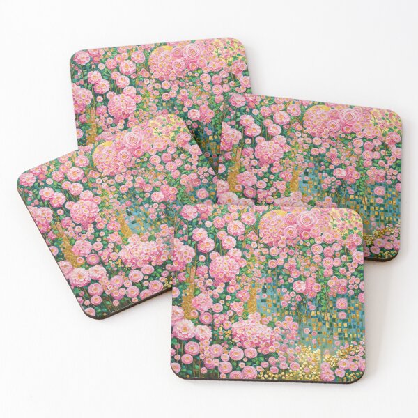 Item preview, Gustav Klimt Pink Flower Garden designed and sold by maniacfitness.