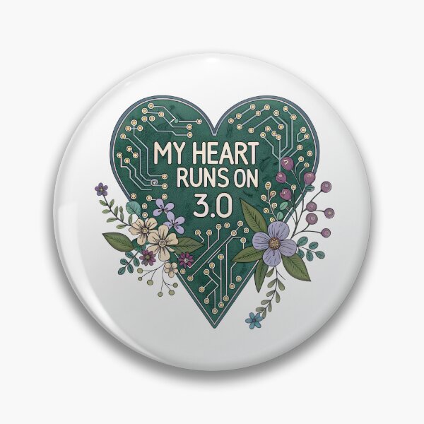 Item preview, My Heart Runs on 3.0 – Tech Meets Nature Circuit Board Heart Design designed and sold by AnnDesignStudio.