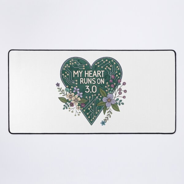 Item preview, My Heart Runs on 3.0 – Tech Meets Nature Circuit Board Heart Design designed and sold by AnnDesignStudio.