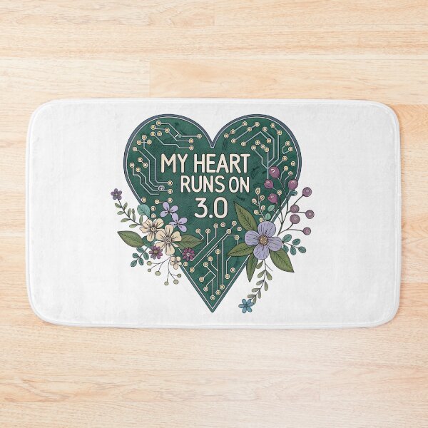 Item preview, My Heart Runs on 3.0 – Tech Meets Nature Circuit Board Heart Design designed and sold by AnnDesignStudio.