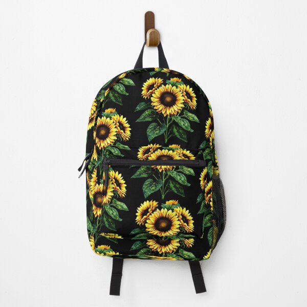 Item preview, Golden Sunflowers Blooming Against Deep Green And Black designed and sold by SplashTastic.