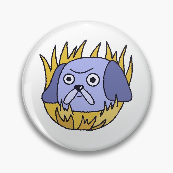 Item preview, Angry Grumpy Dog on Fire - Cartoon style illustration designed and sold by Vika Lysa Illustration Studio.