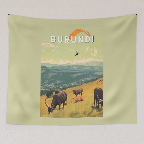 Item preview, Burundi Illustration Travel Art Vintage designed and sold by KrisSidDesigns.