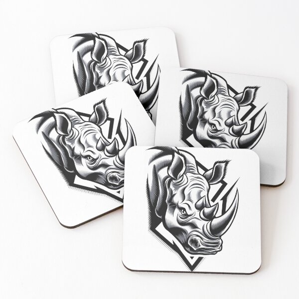 Item preview, Rhino logo. An animal design for wild t-shirts. designed and sold by FusiTink.