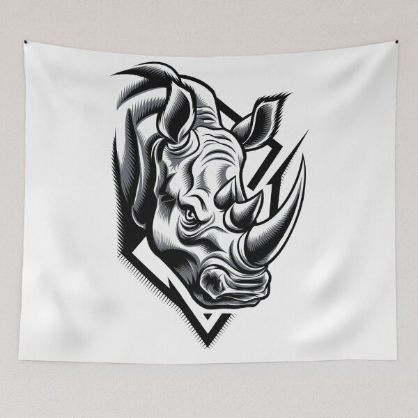 Item preview, Rhino logo. An animal design for wild t-shirts. designed and sold by FusiTink.