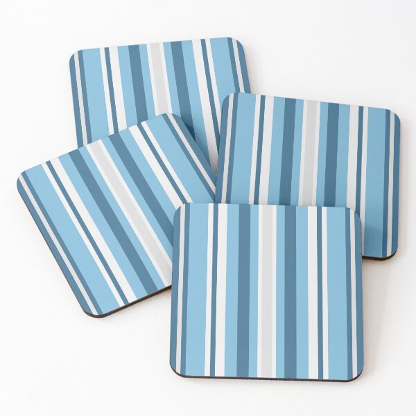 Item preview, Modern Colorful Blue White Southwestern Boho Geometric Vertical Stripes Pattern  designed and sold by BWDecorPattern.