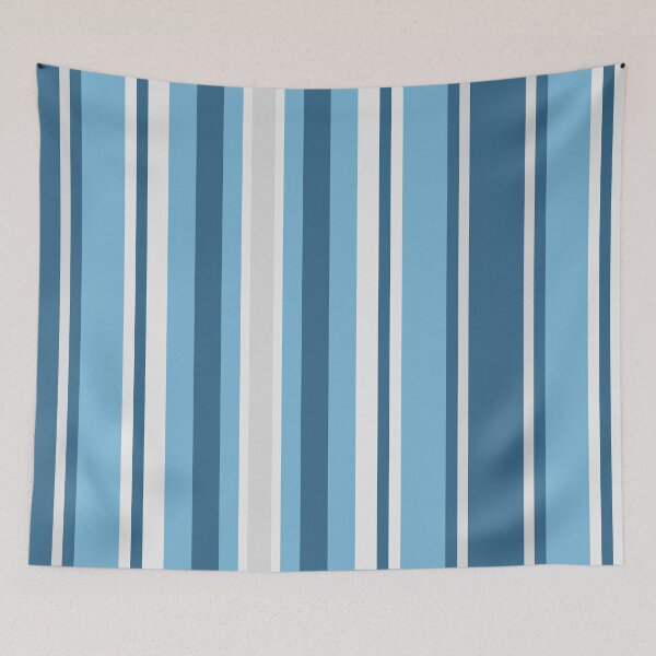 Item preview, Modern Colorful Blue White Southwestern Boho Geometric Vertical Stripes Pattern  designed and sold by BWDecorPattern.