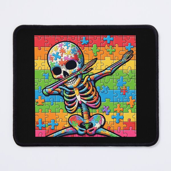 Item preview, Dabbing Puzzle Skeleton - Autistic Girl & Boy designed and sold by Smix Pixels.