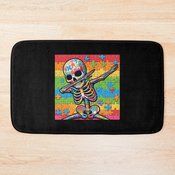 Item preview, Dabbing Puzzle Skeleton - Autistic Girl & Boy  designed and sold by Smix Pixels.