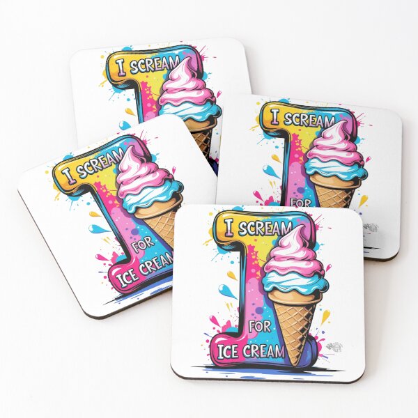 Item preview, I Scream for Ice Cream Art Print - Playful Letter 'I' with Ice Cream Cone - Sweet Alphabet Wall Art for Kids Rooms, Classrooms & Nursery Decor designed and sold by WeirdlyWorn.