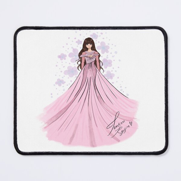 Artikelvorschau, Prinzessin in großen rosa gewachsen | braune Haare Mode-Illustration entworfen und verkauft von tenkenryujin.