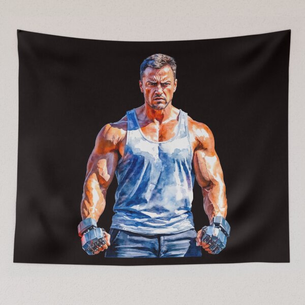 Item preview, Fit and handsome fighter with steel knuckle gloves poised for action. designed and sold by paiteen09.