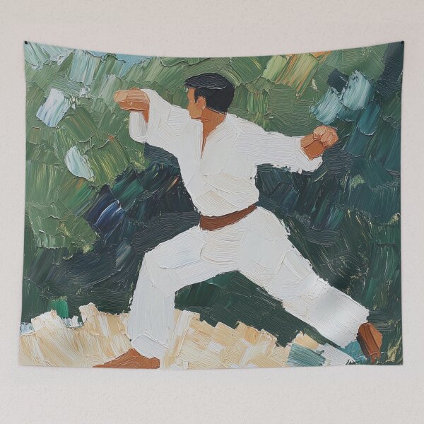 Item preview, Capoeira fighter | Post-impressionist painting style designed and sold by ComicsFactory.