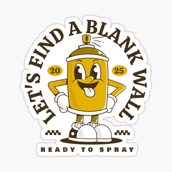 Item preview, Let's find a blank wall, spray paint can character designed and sold by adipra.
