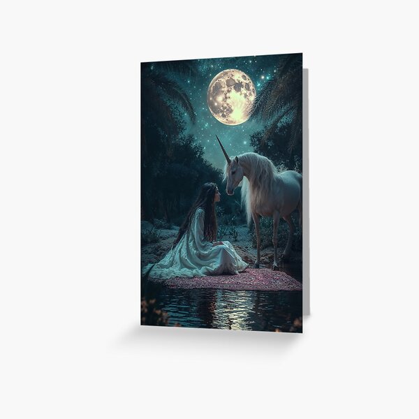 Aperçu de l'œuvre Murmures au clair de lune : Le secret de la licorne créée et vendue par LemurianPortals.