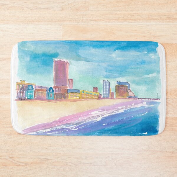 Item preview, Golden Shores of Atlantic City – Boardwalk and Skyline Glow designed and sold by artshop77.
