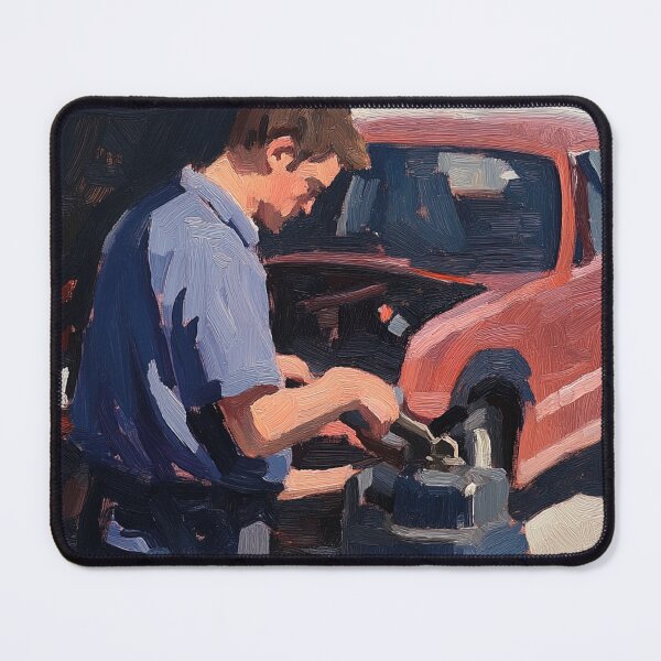 Item preview, Car mechanic | Post-impressionist painting style designed and sold by ComicsFactory.
