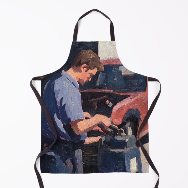 Item preview, Car mechanic | Post-impressionist painting style designed and sold by ComicsFactory.