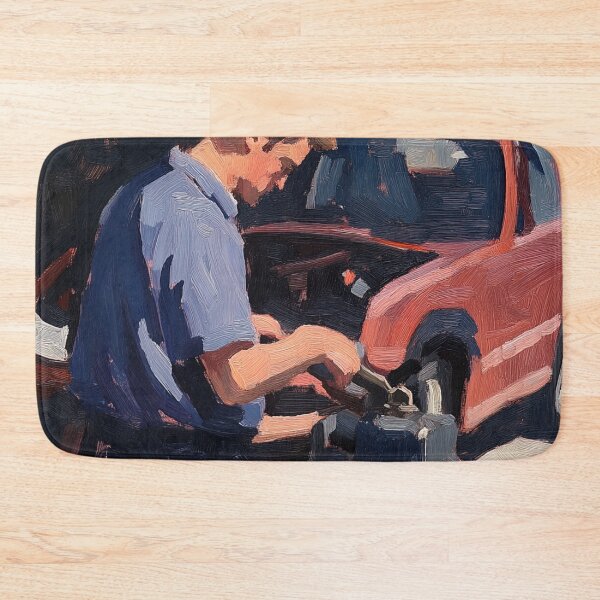 Item preview, Car mechanic | Post-impressionist painting style designed and sold by ComicsFactory.