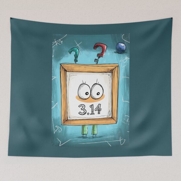 Item preview, Silly Pi with Personality – 3.14 Gets Playful with a Goofy Witty Eyes, Cheeky Smile and Lots of Charm Digital AI Art designed and sold by FUNqoosh.