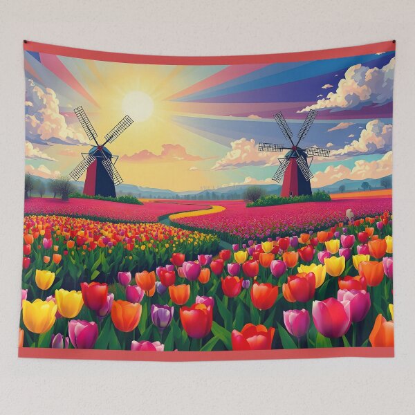 Artikelvorschau, Windmühlen und Tulpen entworfen und verkauft von pakitro.