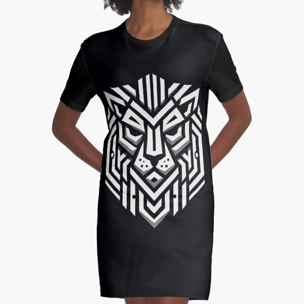 Item preview, Majestic Geometric Lion Head – Bold Gothic Art designed and sold by Jomfy-Comfy.