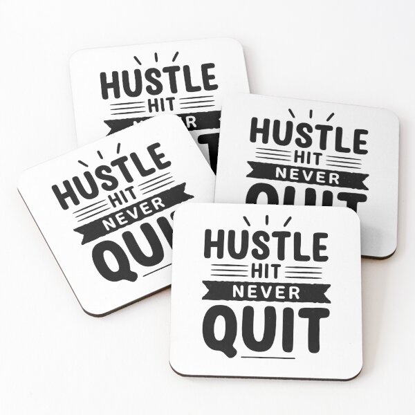 Item preview, Hustle, Hit, Never Quit – Motivational Typography designed and sold by DARK_NOVA.