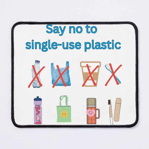 Item preview, Say no to single-use plastic, save the Planet, environement, ecofriendly, simple, weird quote,  text,  designed and sold by Coolparrotgirl.