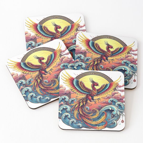 Item preview, Phoenix with sunset over the sea designed and sold by FusiTink.