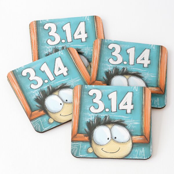 Item preview, Pi Day Quirky Fun – Happy Cartoon Character Standing Under a Bold 3.14 Frame, Perfect for Math Geeks designed and sold by FUNqoosh.