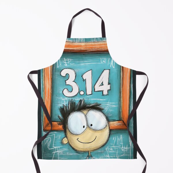 Item preview, Pi Day Quirky Fun – Happy Cartoon Character Standing Under a Bold 3.14 Frame, Perfect for Math Geeks designed and sold by FUNqoosh.