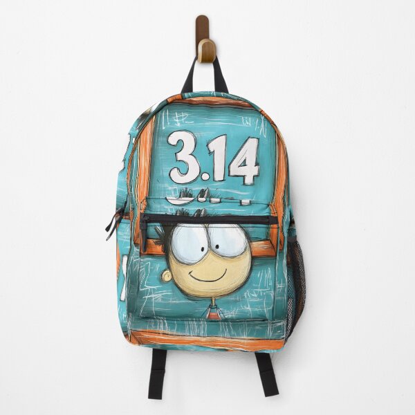Item preview, Pi Day Quirky Fun – Happy Cartoon Character Standing Under a Bold 3.14 Frame, Perfect for Math Geeks designed and sold by FUNqoosh.