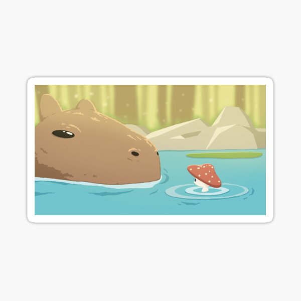 Aperçu de l'œuvre Nager avec les capybaras créée et vendue par FiaBearsby.