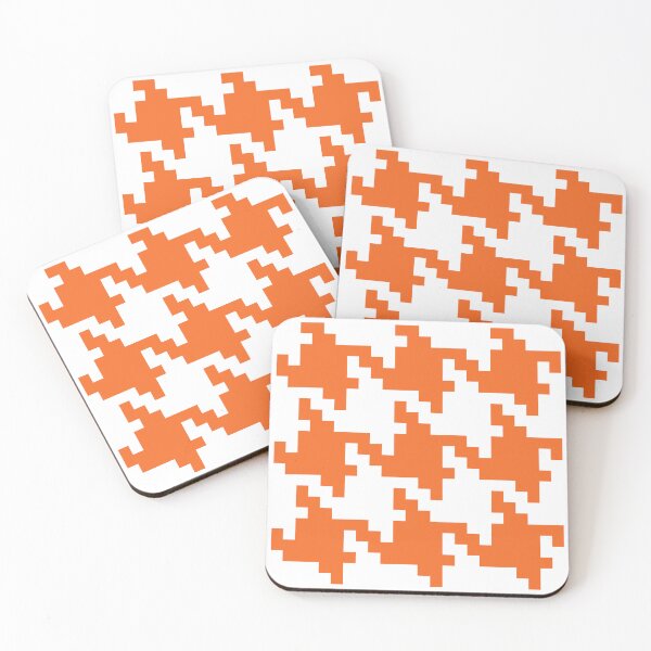 Item preview, Classic Houndstooth Check - Orange and White designed and sold by Daisy Beatrice.