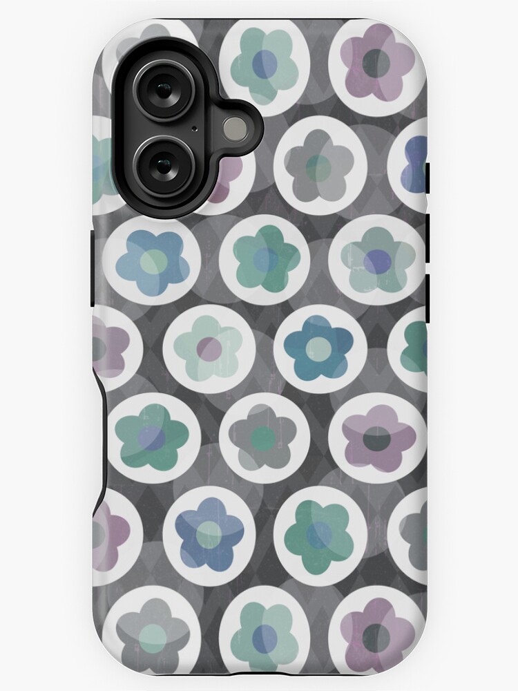 Thumbnail 1 of 4, iPhone Case, Daisy Daisy Pattern in Seafoam and Gray designed and sold by daisy-beatrice.